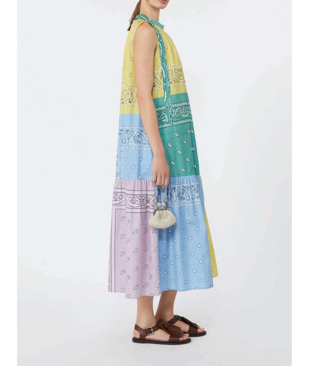 WEEKEND MAX MARA Мульти хлопковое повседневное платье, фото 4