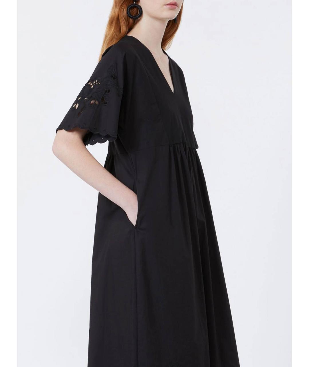 WEEKEND MAX MARA Черное кашемировое повседневное платье, фото 5