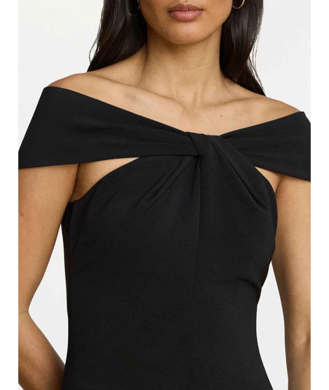 RALPH LAUREN Черное полиэстеровое коктейльное платье, фото 2