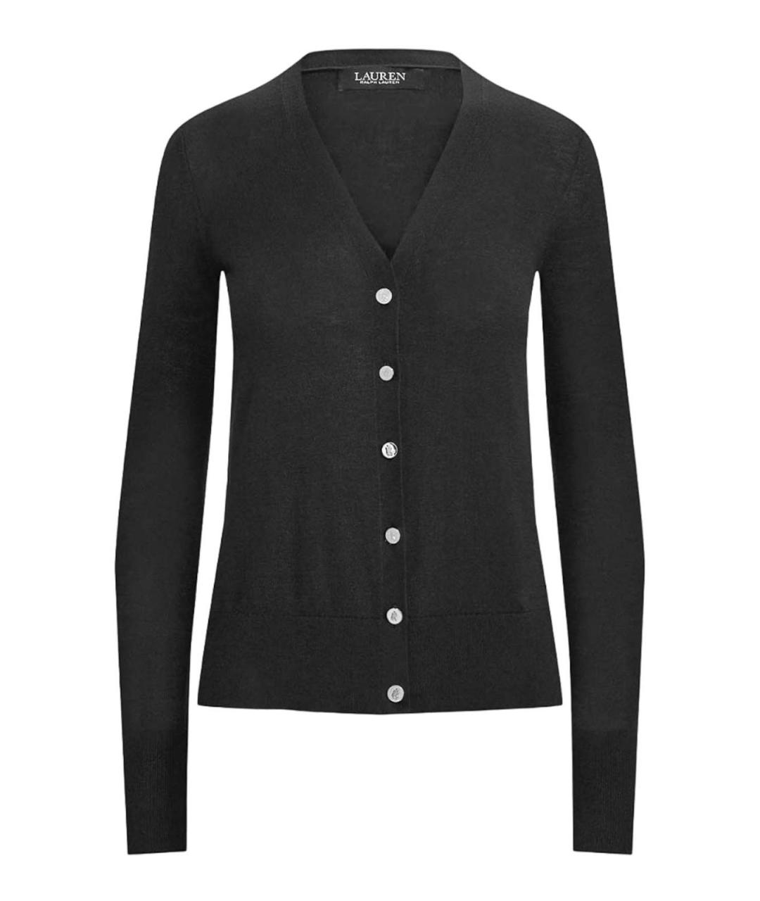 RALPH LAUREN Черный хлопковый кардиган, фото 1