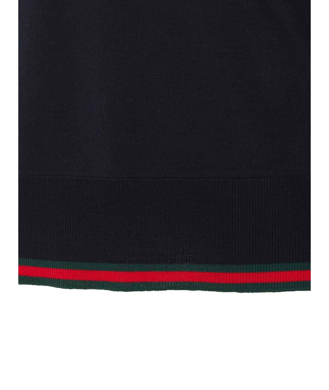 GUCCI Темно-синий шерстяной джемпер / свитер, фото 3