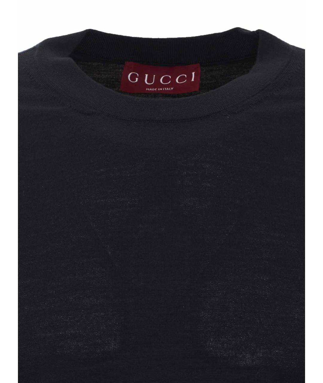 GUCCI Темно-синий шерстяной джемпер / свитер, фото 4