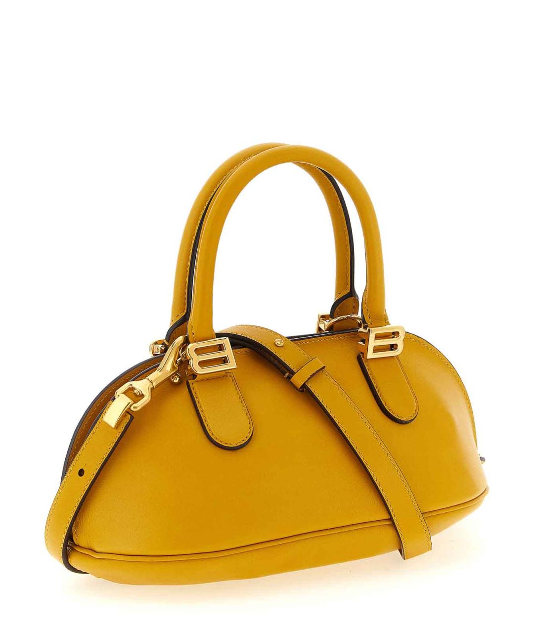 BALENCIAGA Желтая кожаная сумка тоут, фото 2