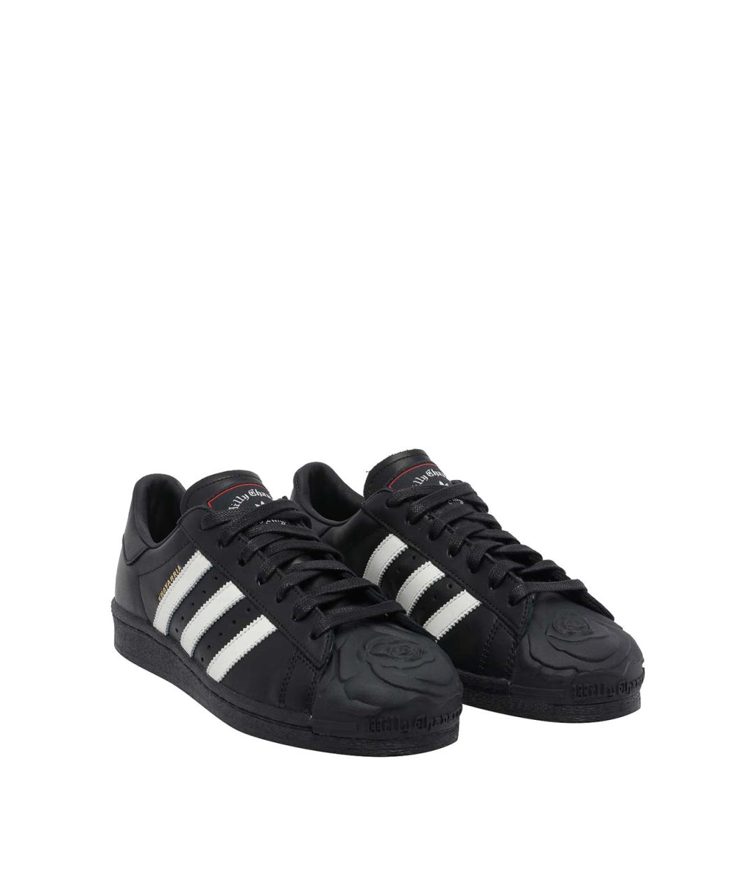 ADIDAS Черные кожаные низкие кроссовки / кеды, фото 2
