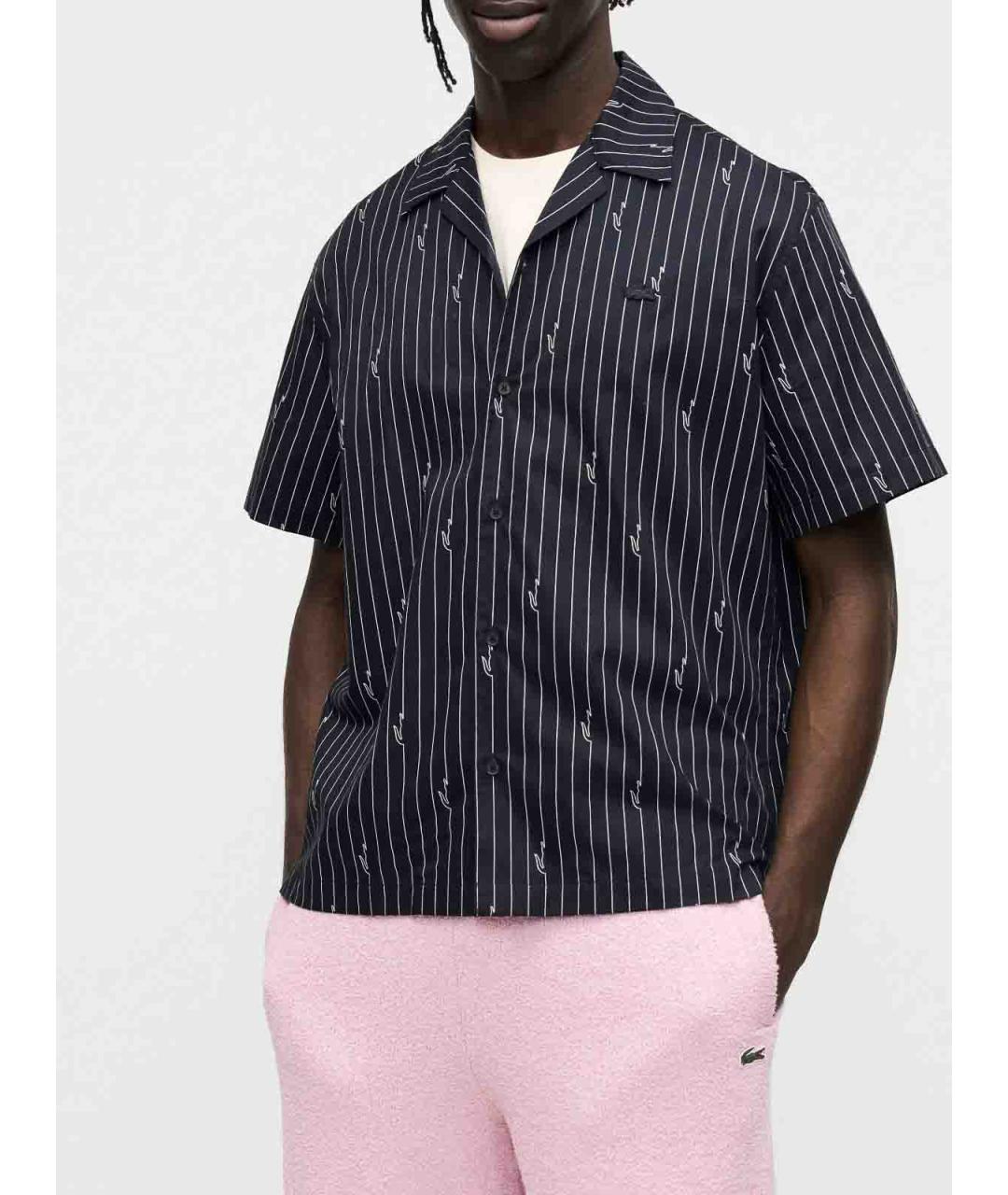LACOSTE Черная хлопковая кэжуал рубашка, фото 5