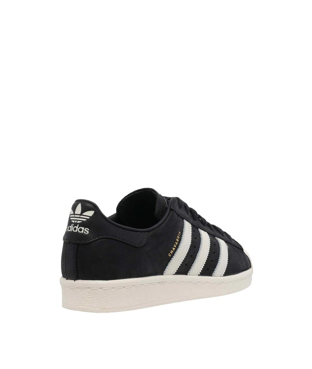 ADIDAS Черные кожаные низкие кроссовки / кеды, фото 3