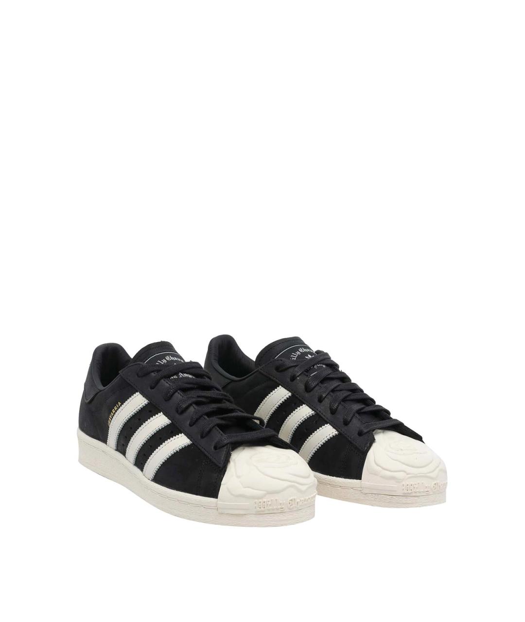 ADIDAS Черные кожаные низкие кроссовки / кеды, фото 2