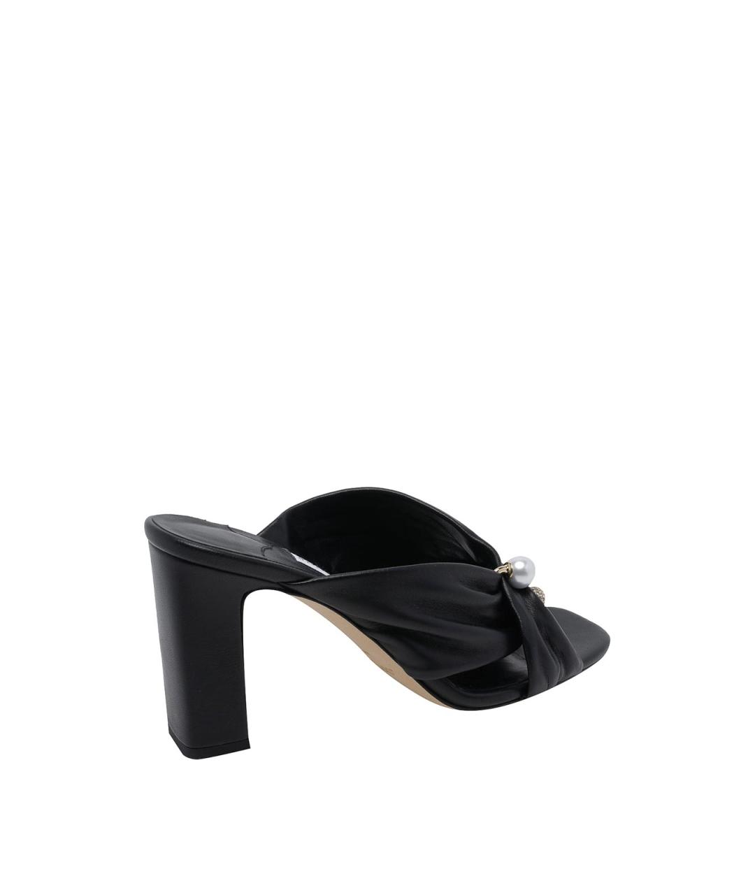 JIMMY CHOO Черные кожаные мюли, фото 3