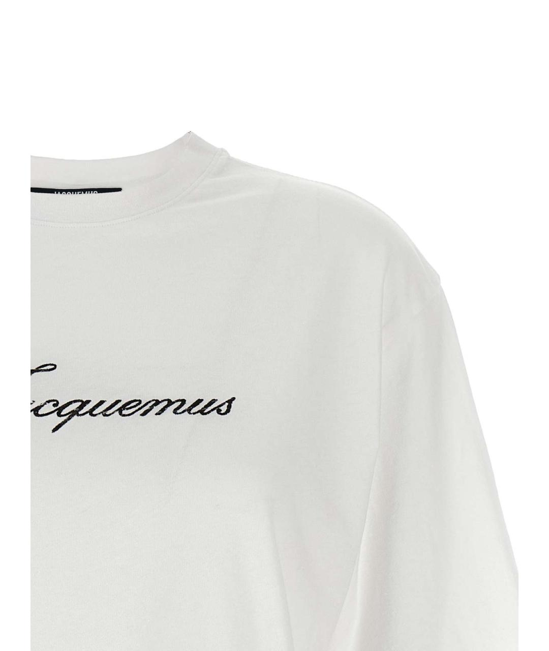 JACQUEMUS Белая хлопковая футболка, фото 3