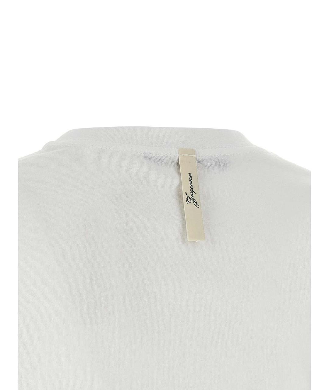 JACQUEMUS Белая хлопковая футболка, фото 4