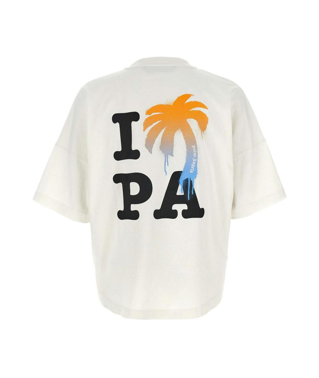 PALM ANGELS Белая хлопковая футболка, фото 2