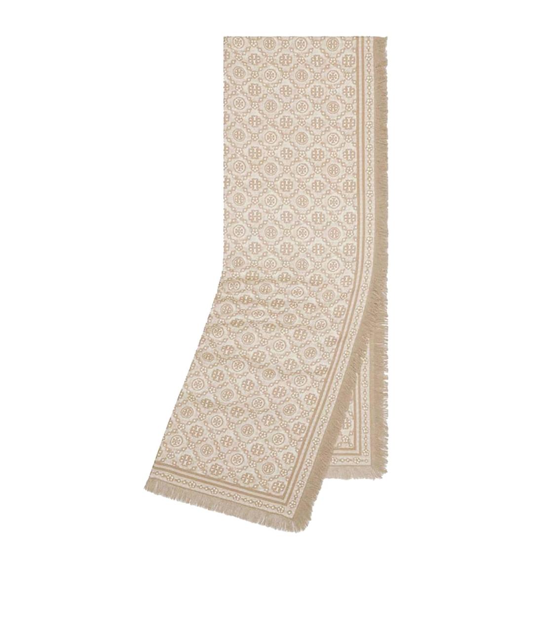 TORY BURCH Бежевый кашемировый шарф, фото 3