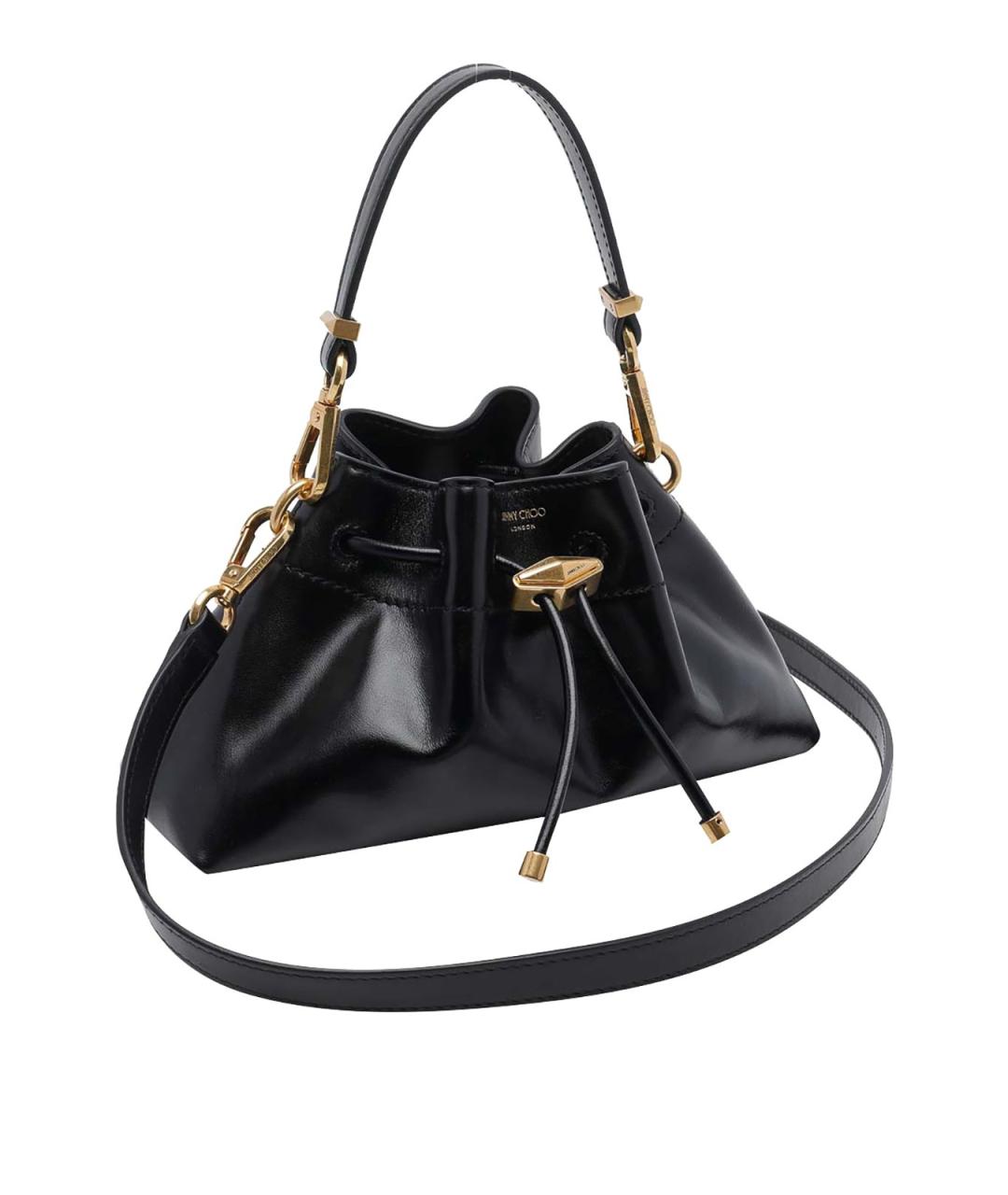JIMMY CHOO Черная кожаная сумка через плечо, фото 2