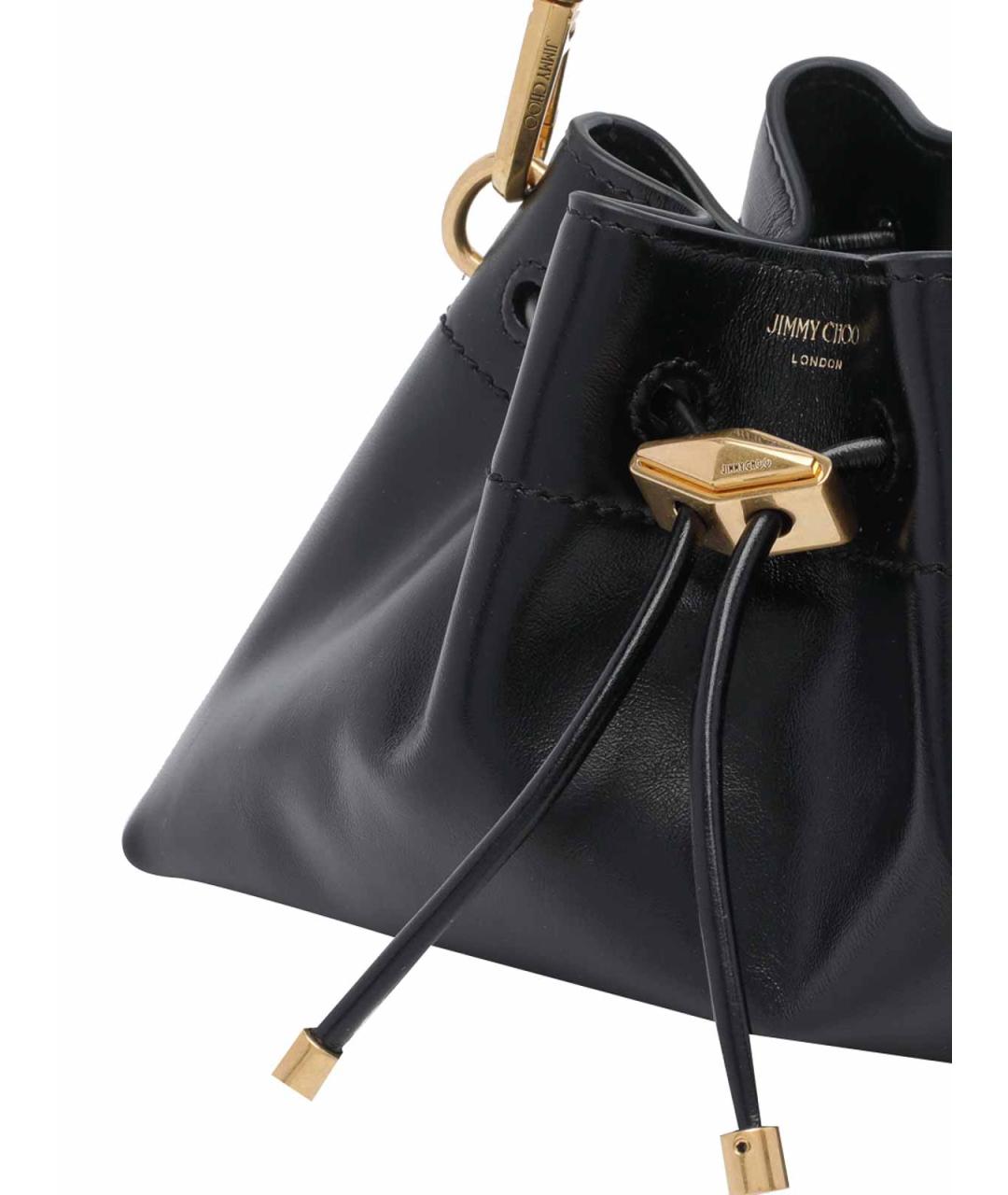 JIMMY CHOO Черная кожаная сумка через плечо, фото 4