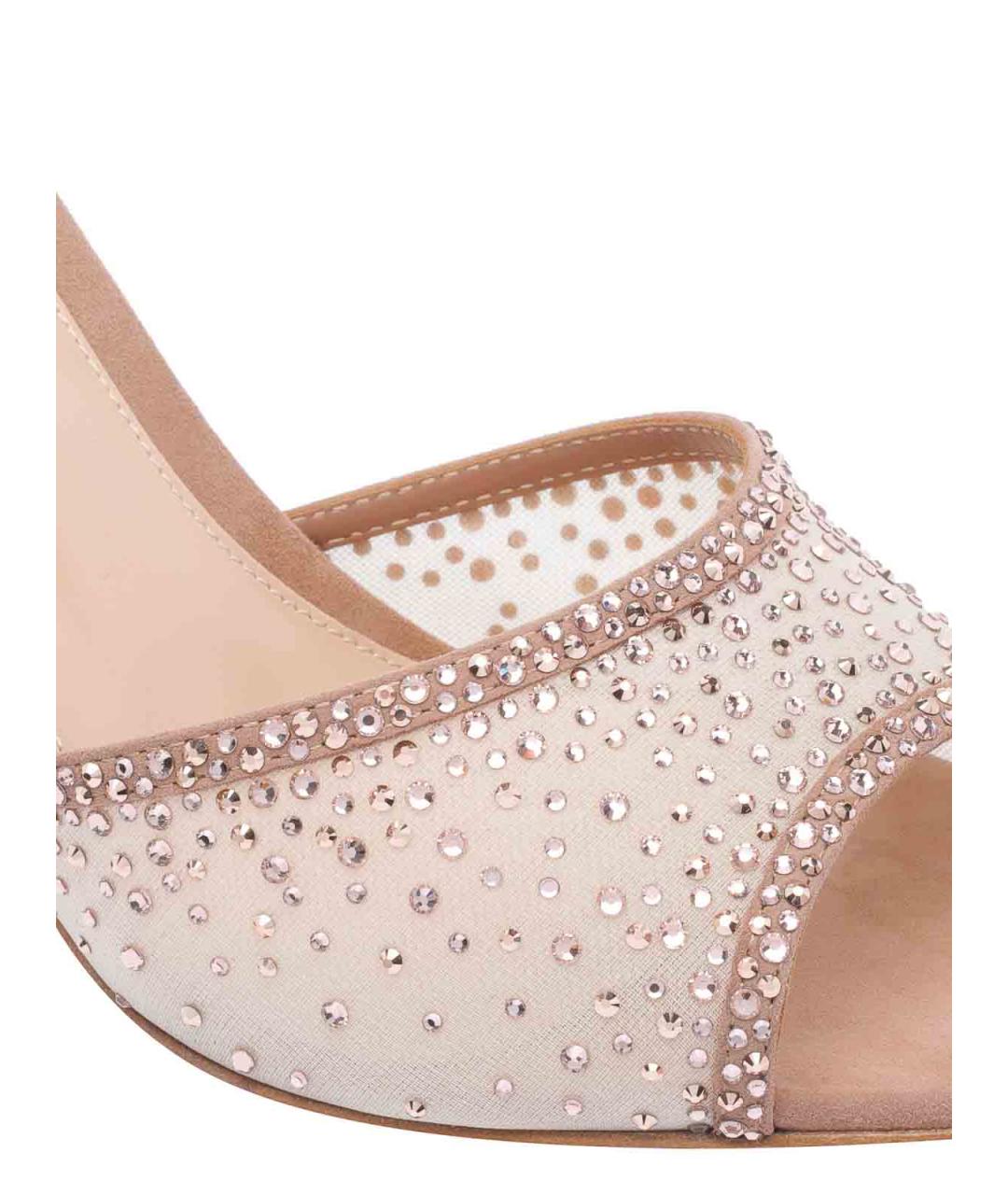 GIANVITO ROSSI Розовые текстильные мюли, фото 4