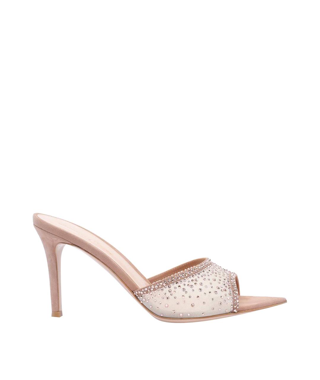 GIANVITO ROSSI Розовые текстильные мюли, фото 1