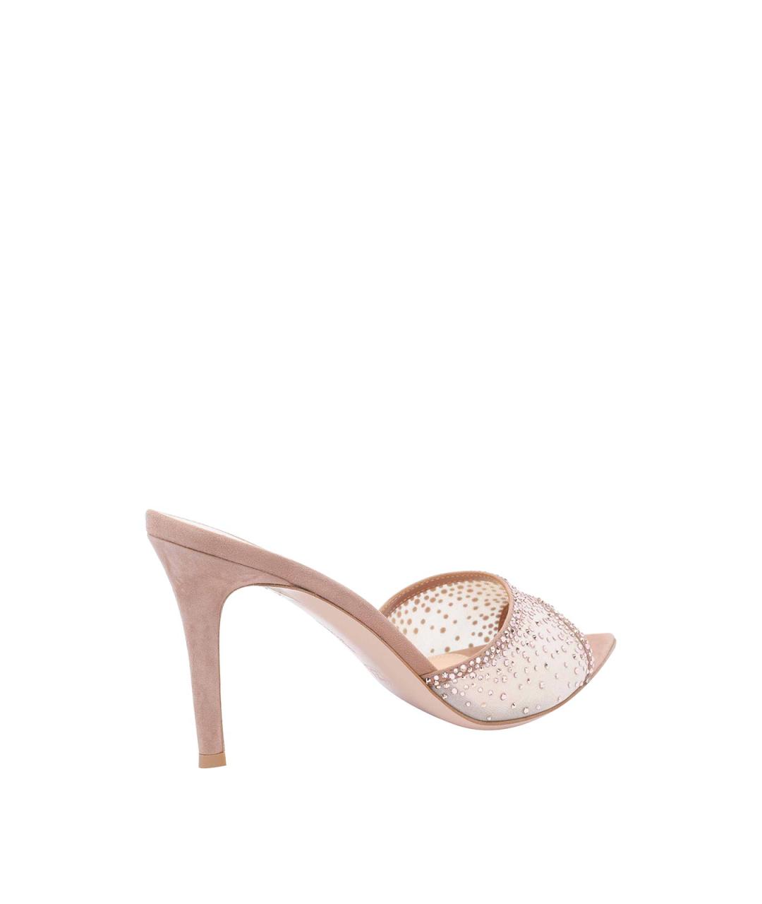 GIANVITO ROSSI Розовые текстильные мюли, фото 3