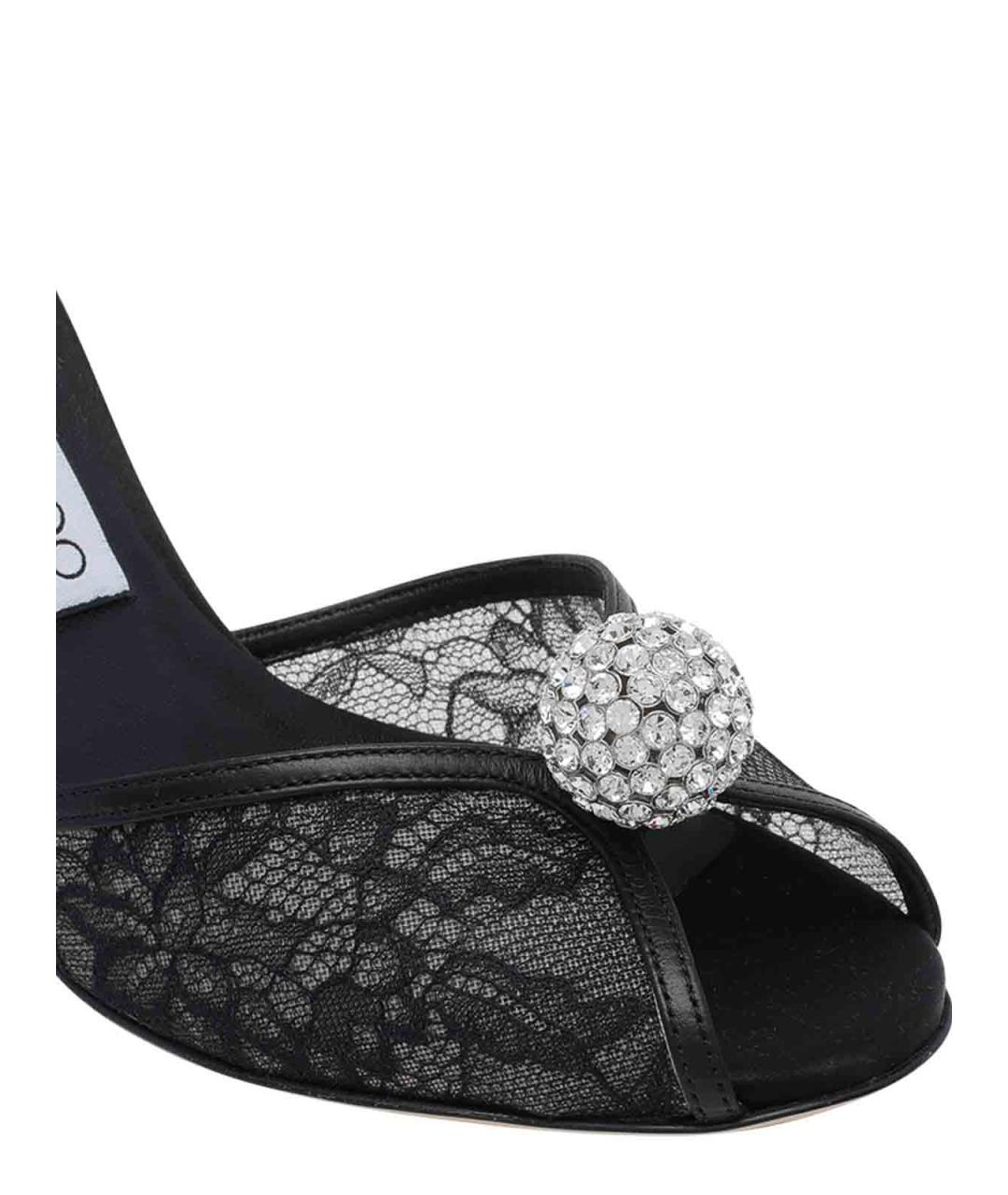 JIMMY CHOO Черные кожаные босоножки, фото 4