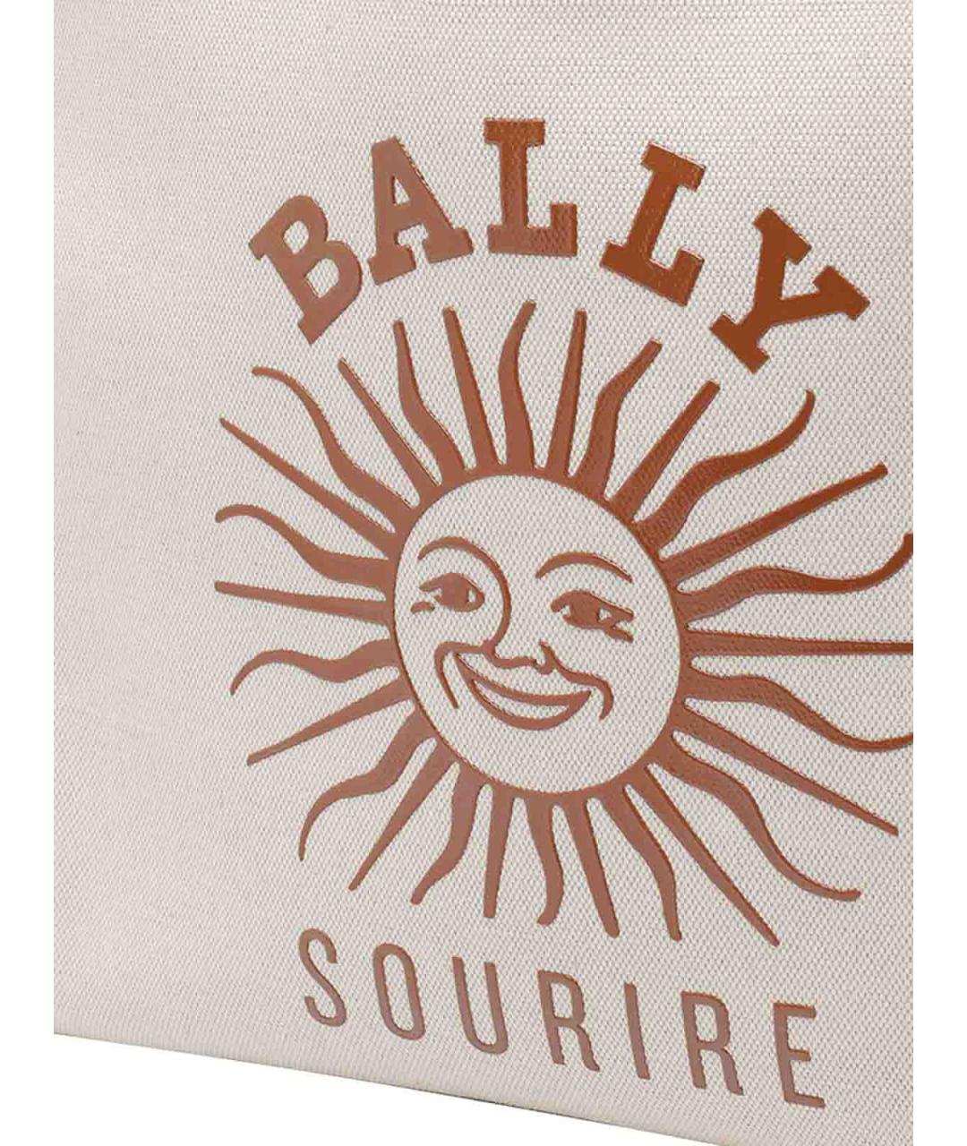 BALLY Бежевая тканевая сумка тоут, фото 4