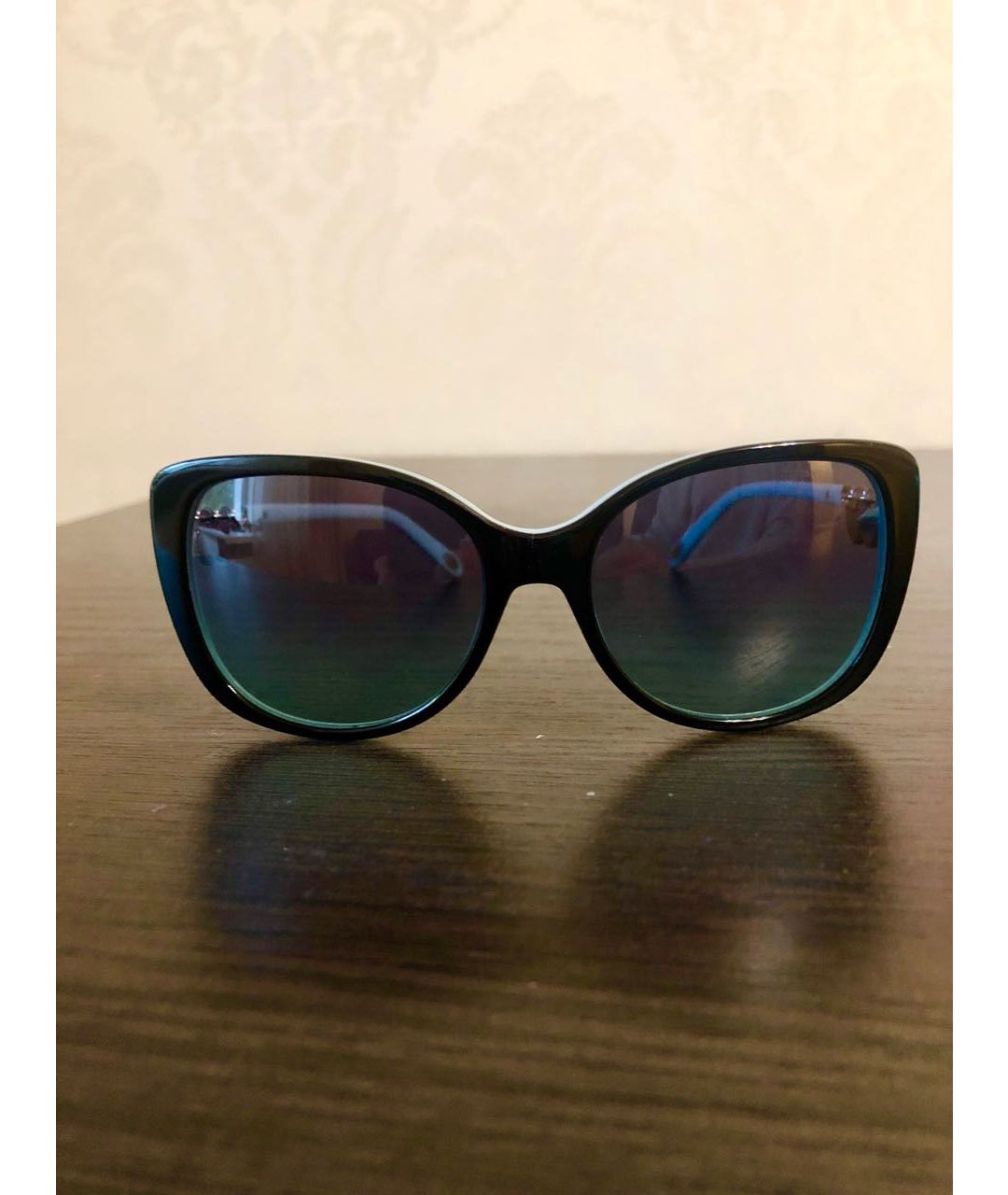 TIFFANY&CO Голубые пластиковые солнцезащитные очки, фото 5