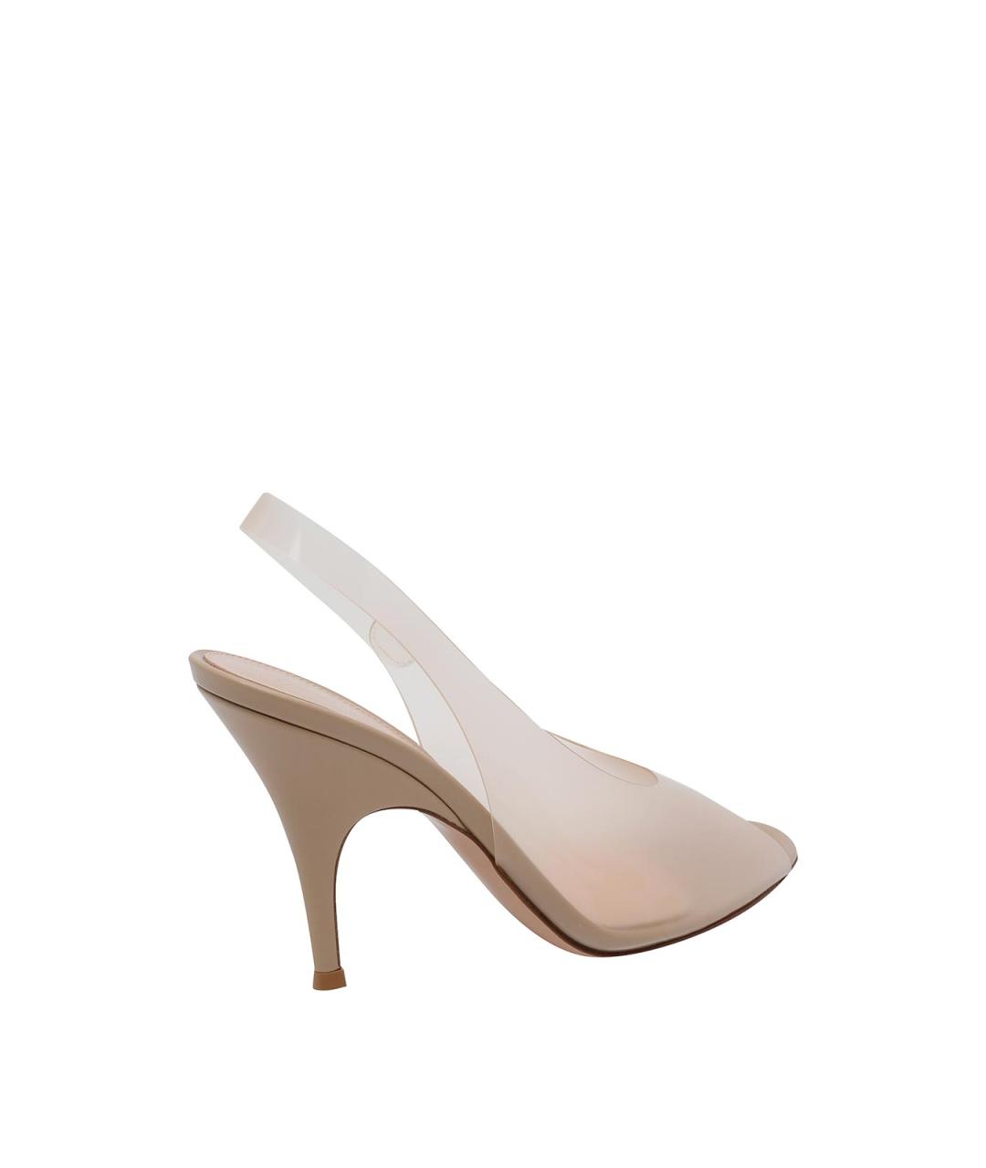 GIANVITO ROSSI Бежевые резиновые босоножки, фото 3