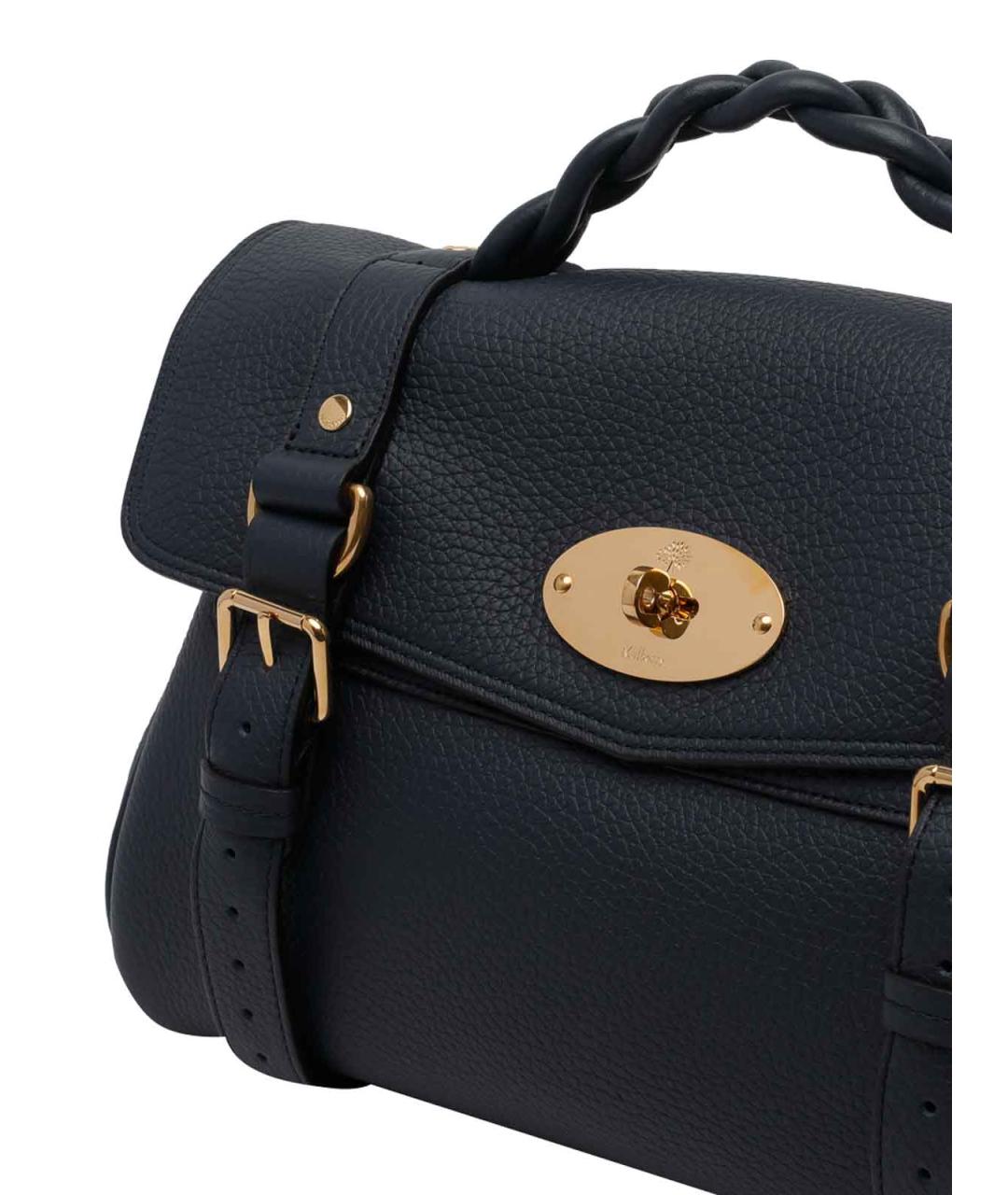 MULBERRY Темно-синяя кожаная сумка с короткими ручками, фото 4