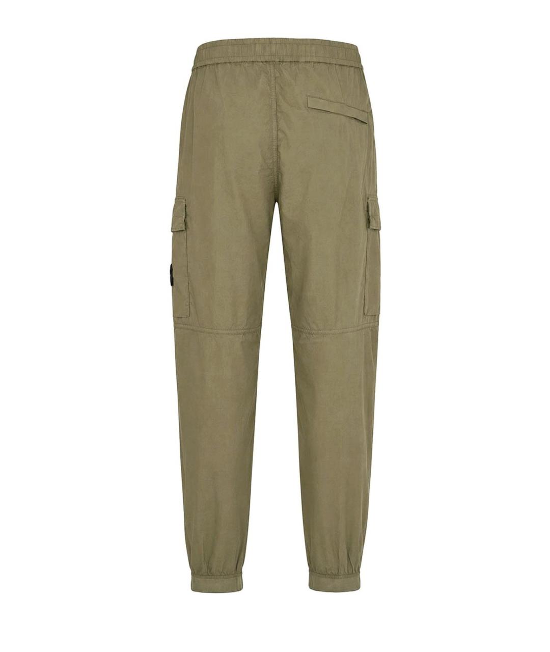 STONE ISLAND Хаки хлопковые повседневные брюки, фото 2
