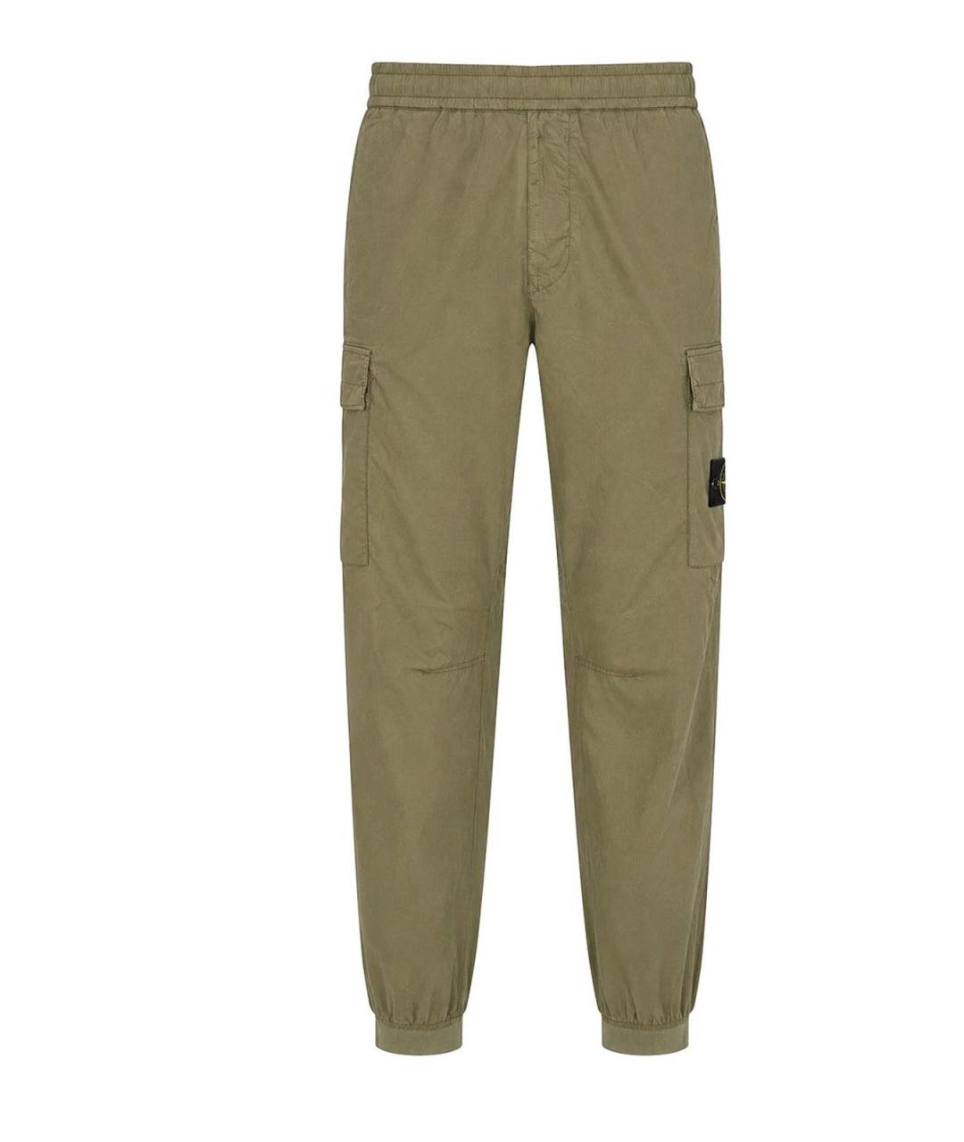 STONE ISLAND Хаки хлопковые повседневные брюки, фото 1