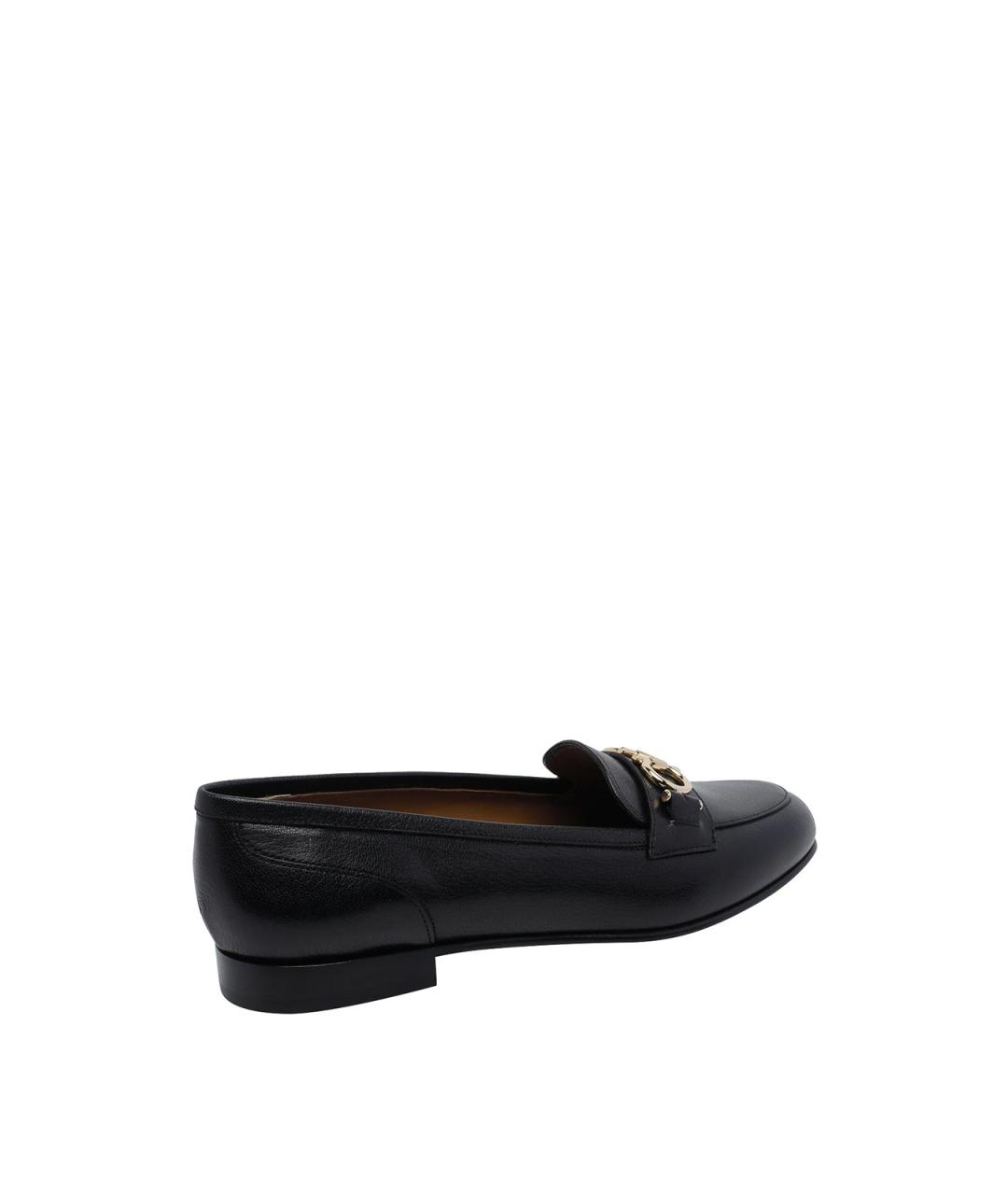 FERRAGAMO Черные кожаные лоферы, фото 3