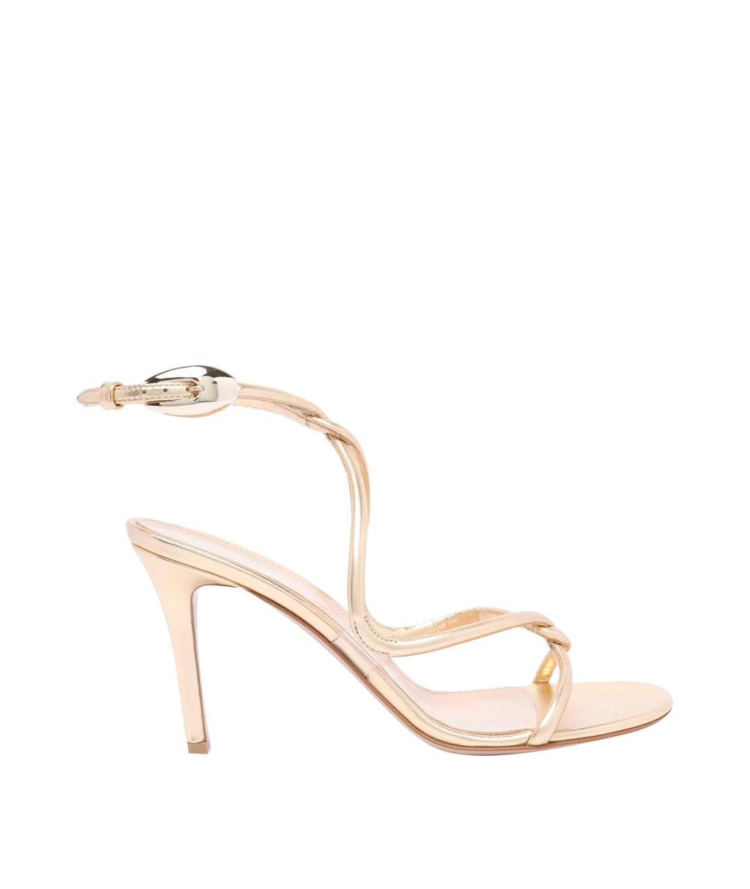 GIANVITO ROSSI Золотые кожаные босоножки, фото 1