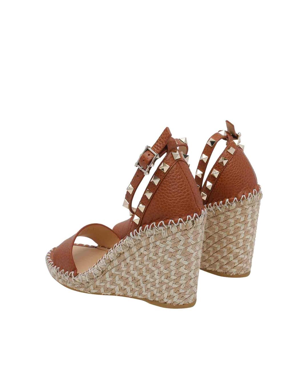VALENTINO Коричневые кожаные босоножки, фото 3