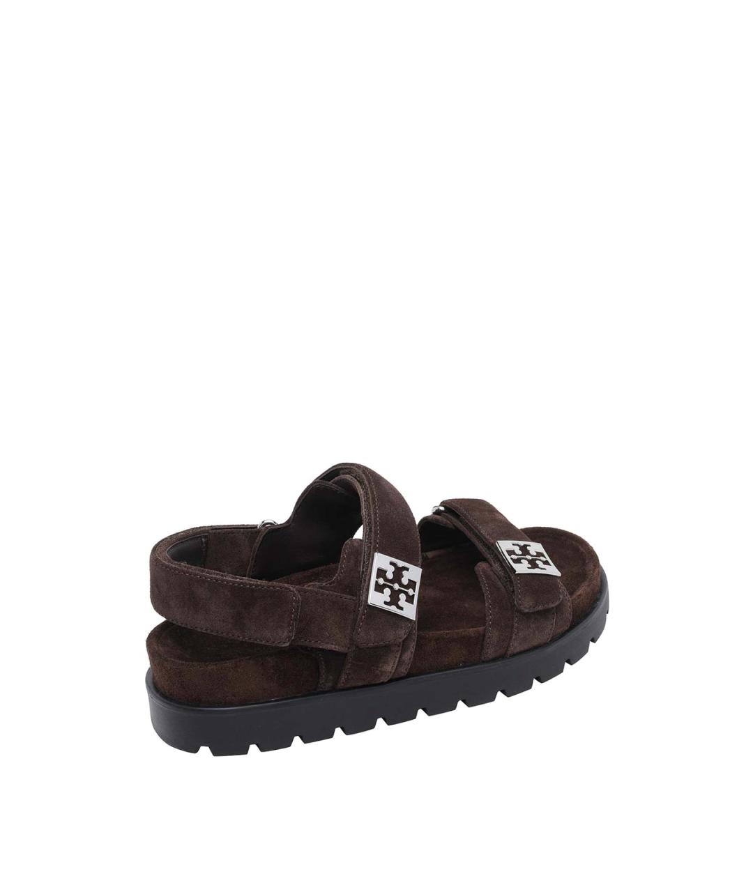 TORY BURCH Коричневые замшевые сандалии, фото 3