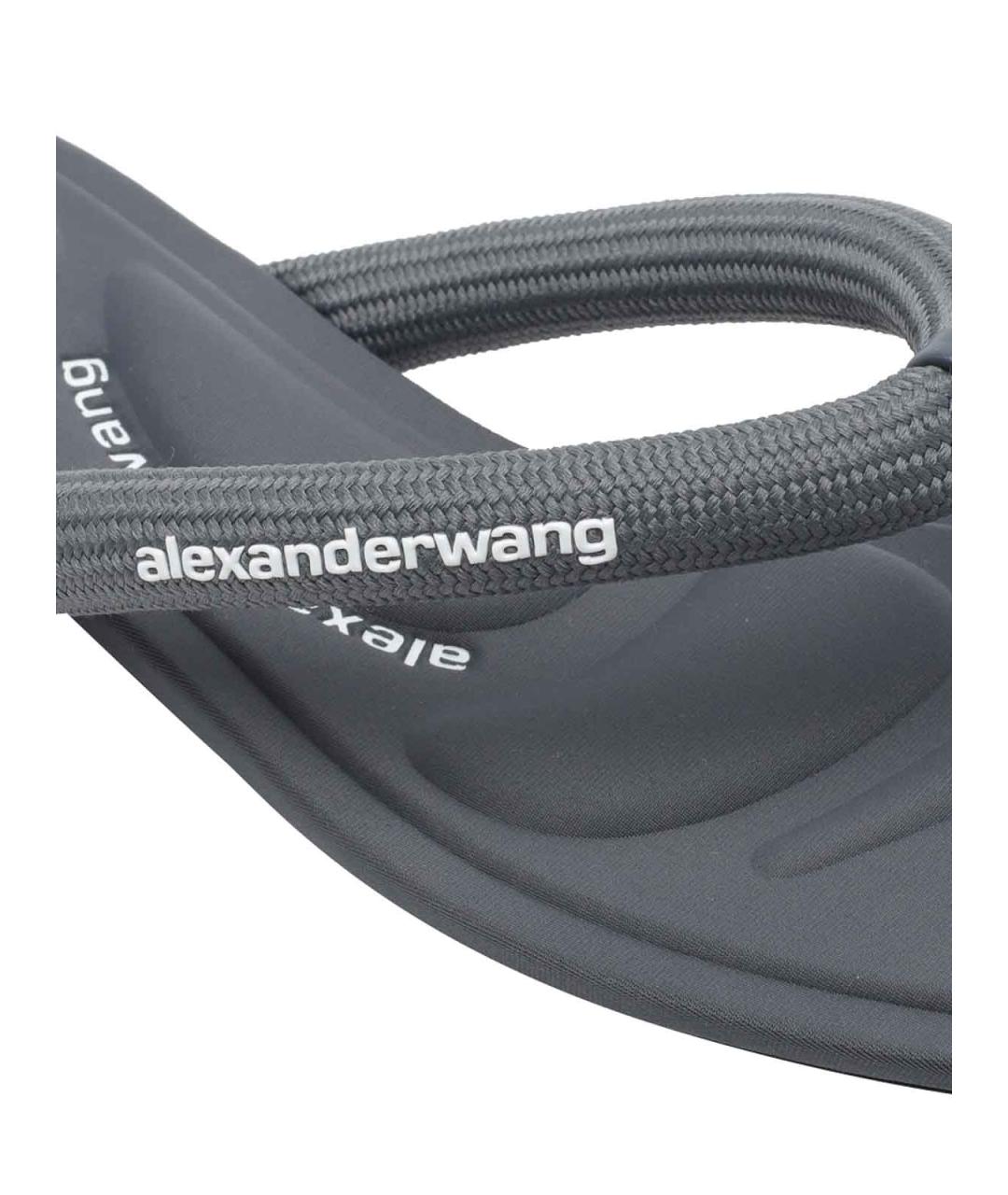 ALEXANDER WANG Серые резиновые шлепанцы, фото 4