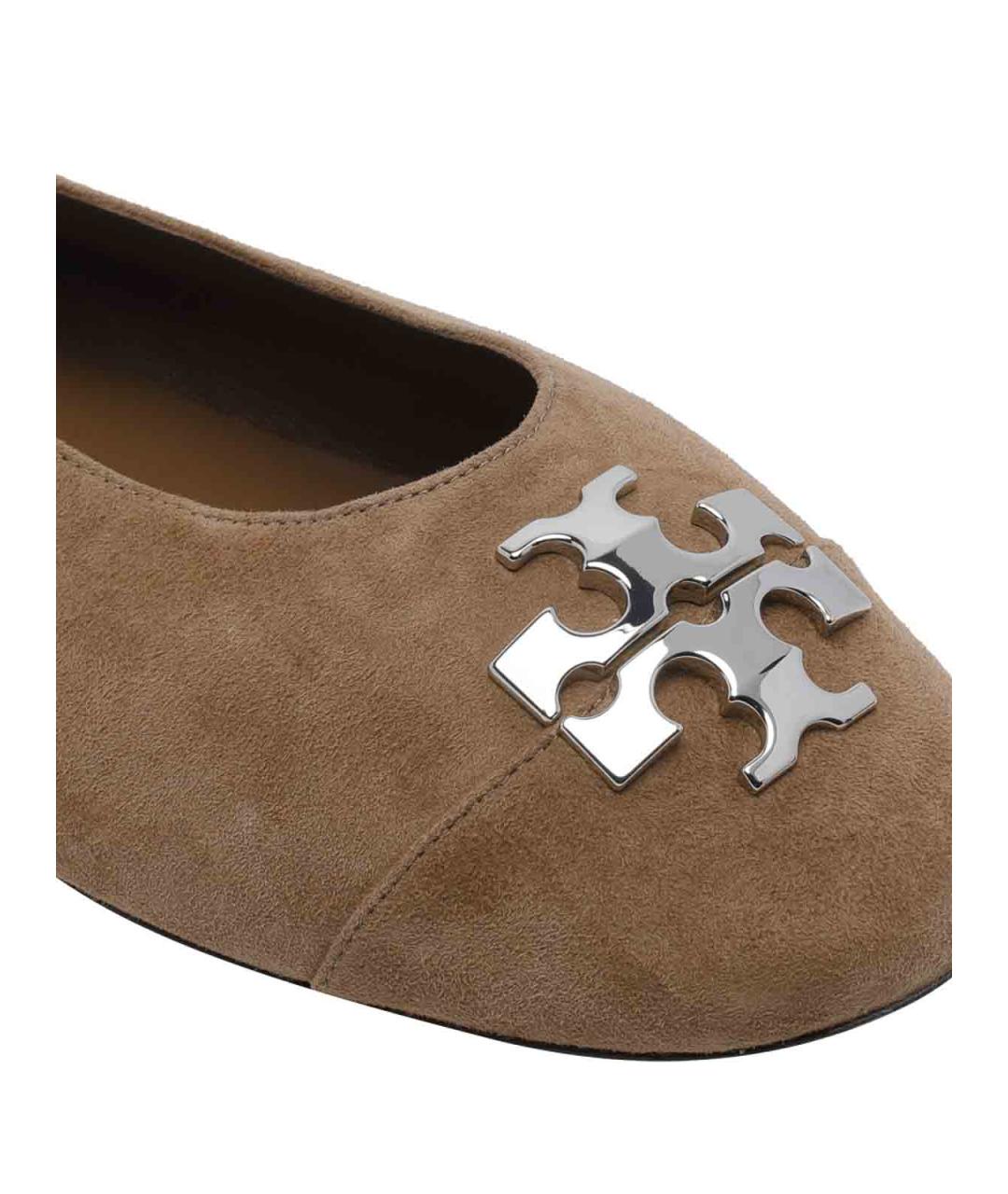 TORY BURCH Коричневые замшевые балетки, фото 4