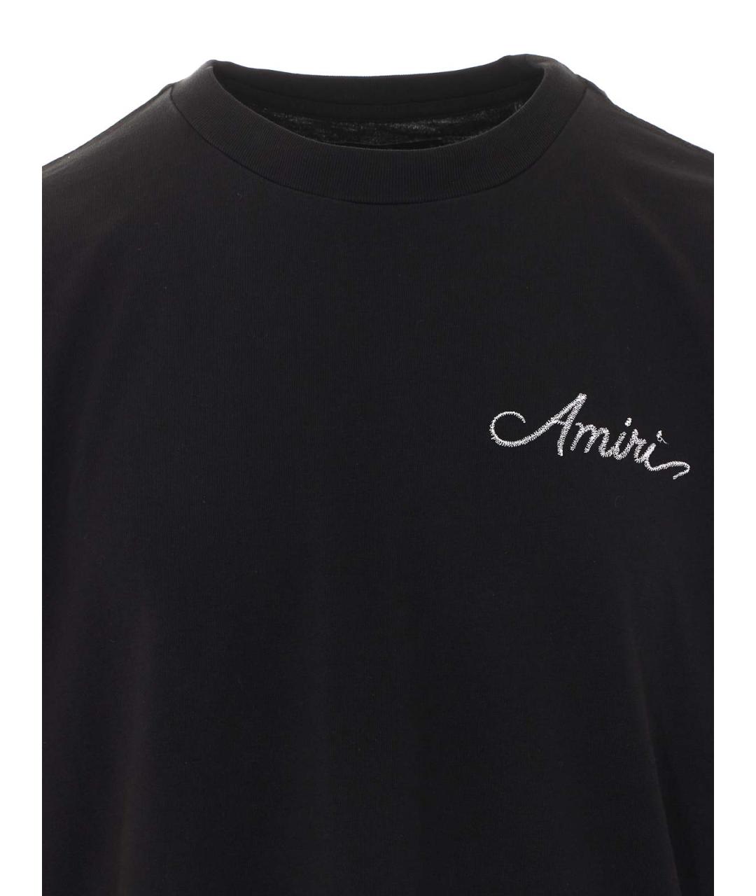 AMIRI Черная хлопковая футболка, фото 4