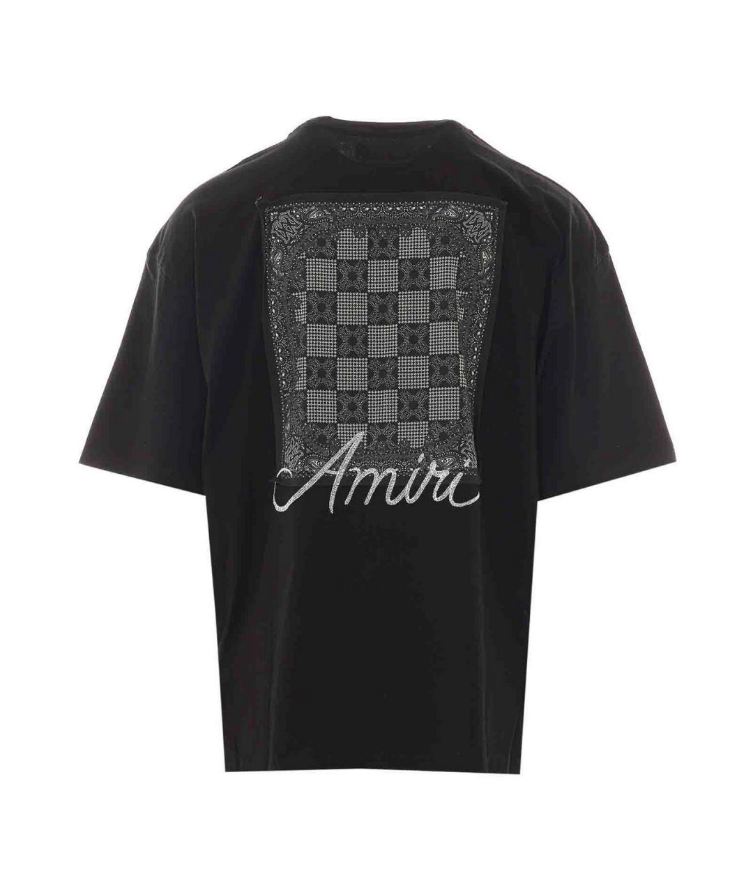 AMIRI Черная хлопковая футболка, фото 2