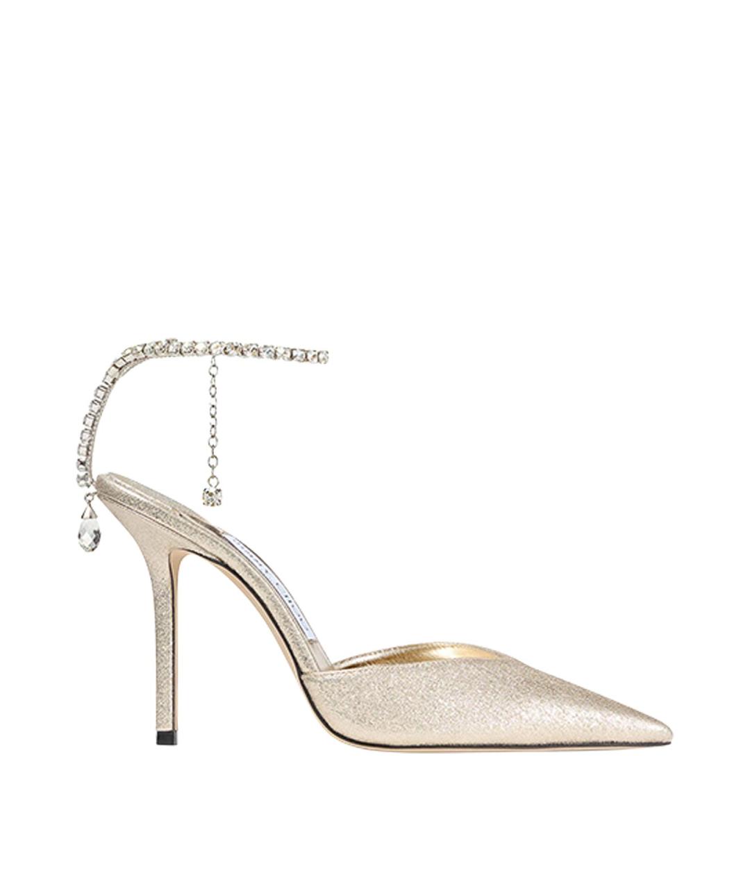 JIMMY CHOO Золотые кожаные туфли, фото 1