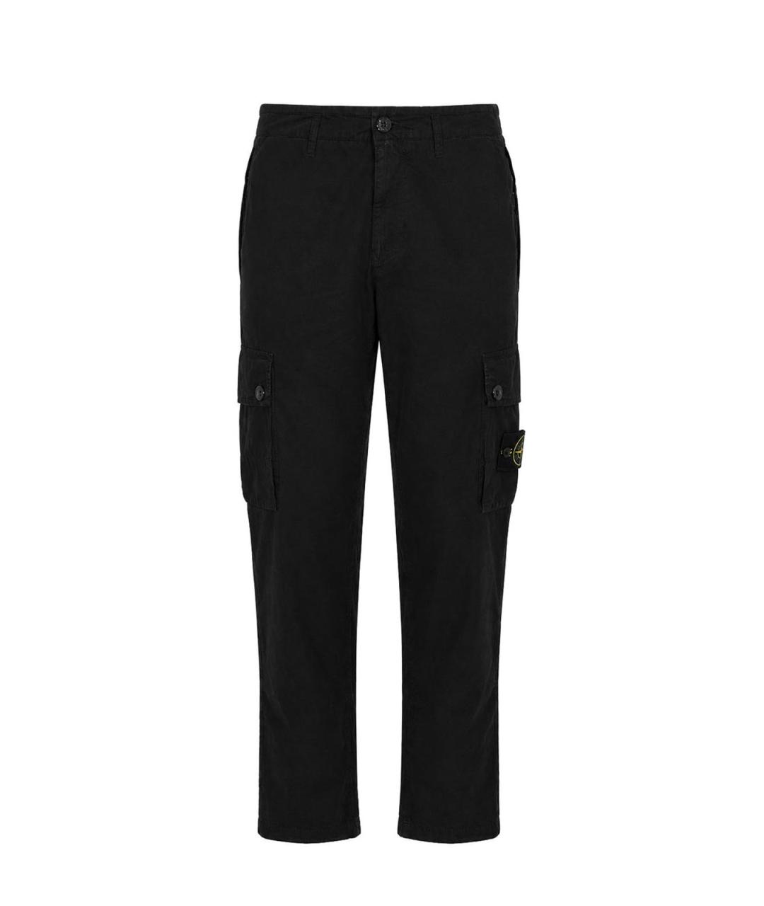 STONE ISLAND Черные хлопковые повседневные брюки, фото 1
