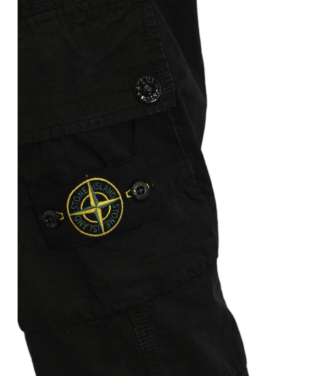 STONE ISLAND Черные хлопковые повседневные брюки, фото 3
