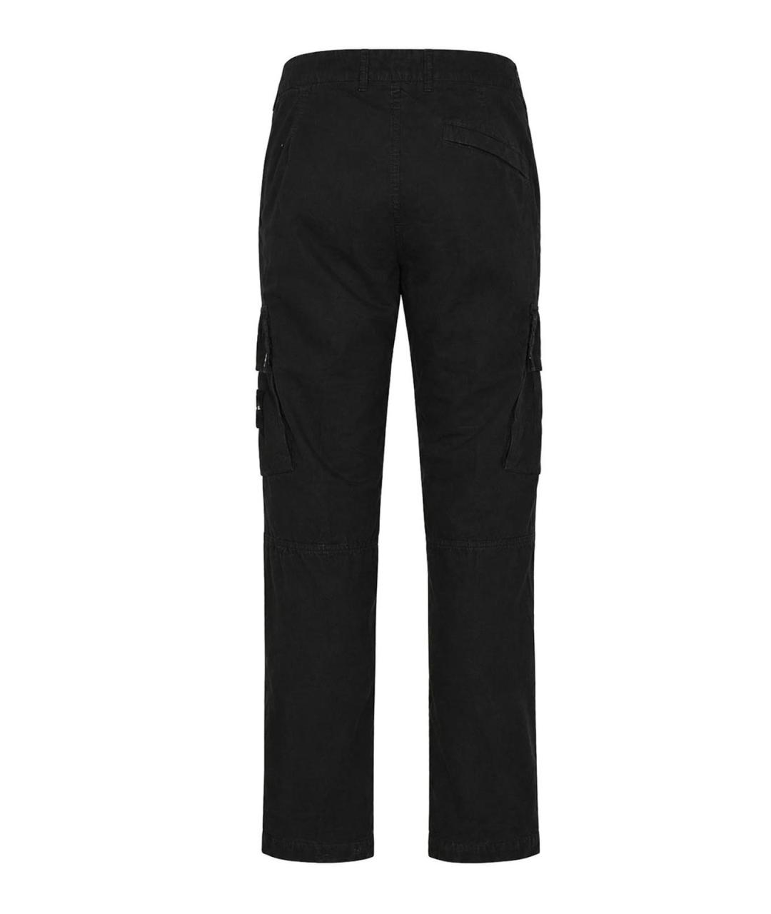 STONE ISLAND Черные хлопковые повседневные брюки, фото 2