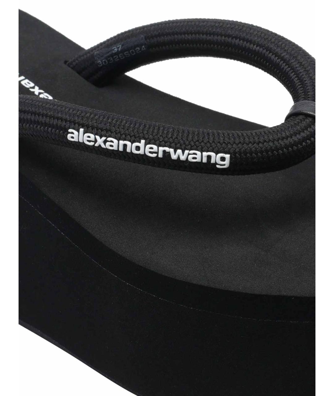 ALEXANDER WANG Черные резиновые шлепанцы, фото 4