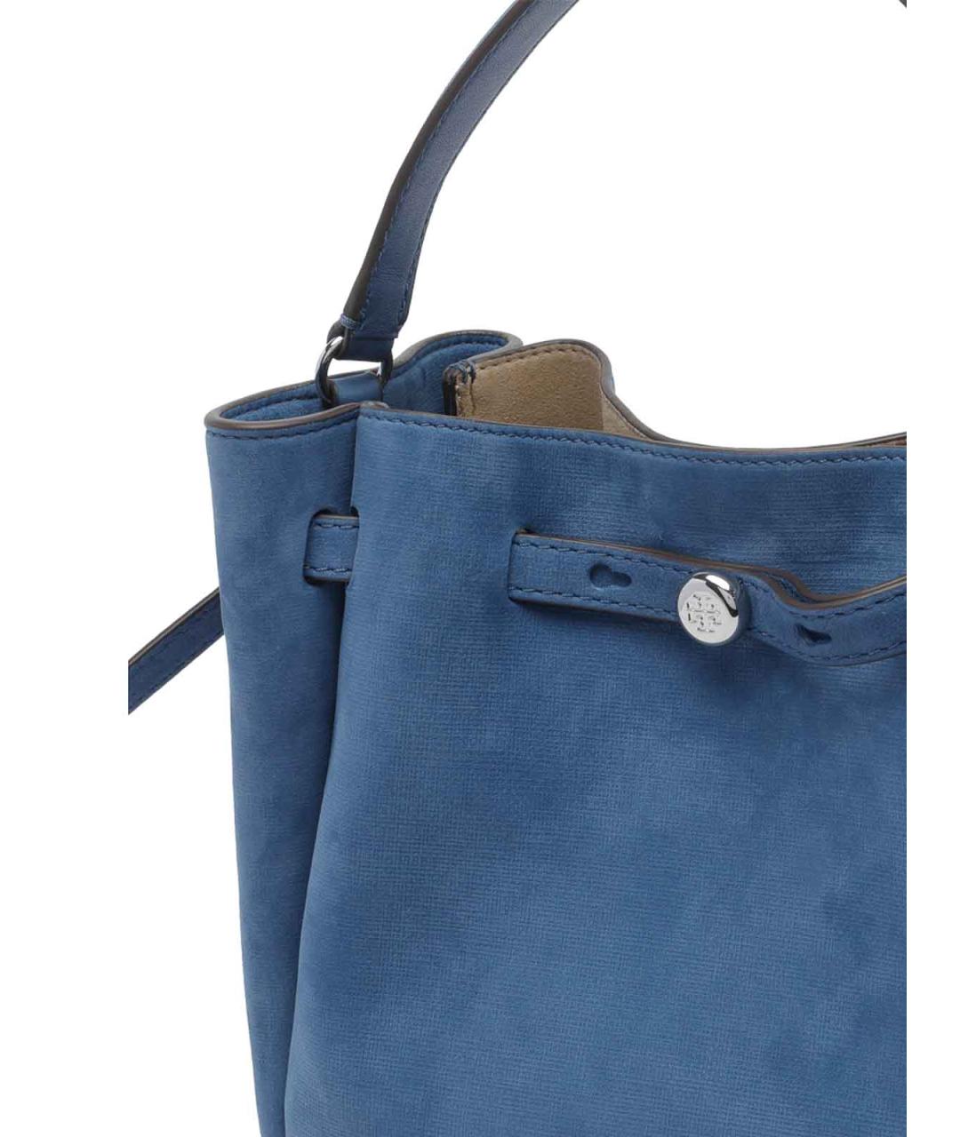 TORY BURCH Синяя замшевая сумка с короткими ручками, фото 4