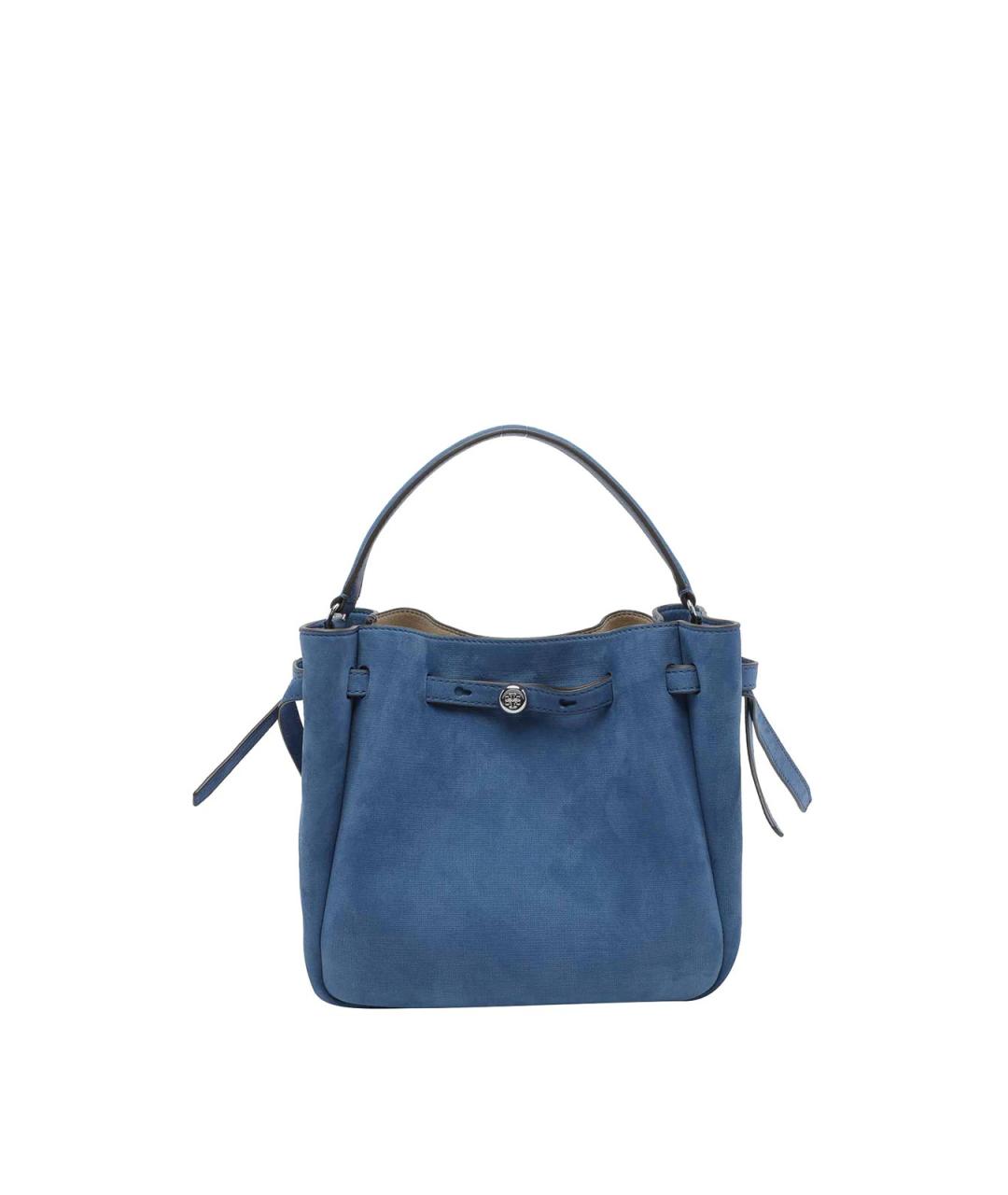 TORY BURCH Синяя замшевая сумка с короткими ручками, фото 1
