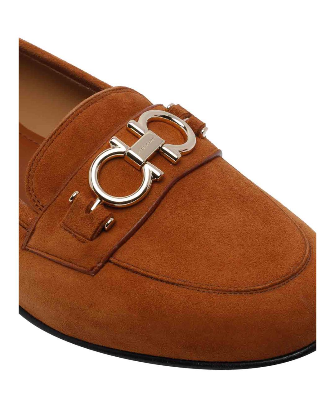 FERRAGAMO Коричневые замшевые лоферы, фото 4