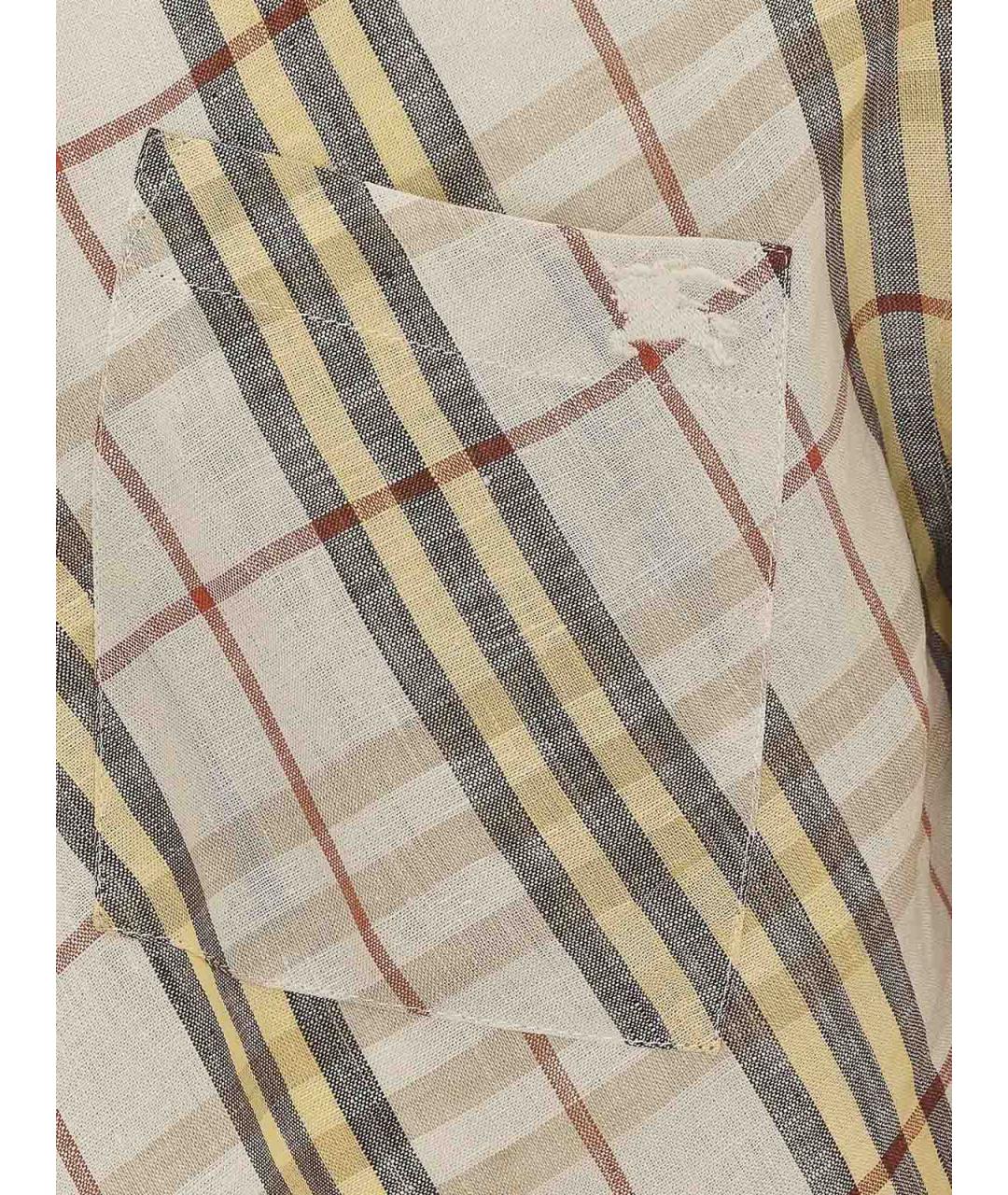 BURBERRY Бежевая хлопковая кэжуал рубашка, фото 3