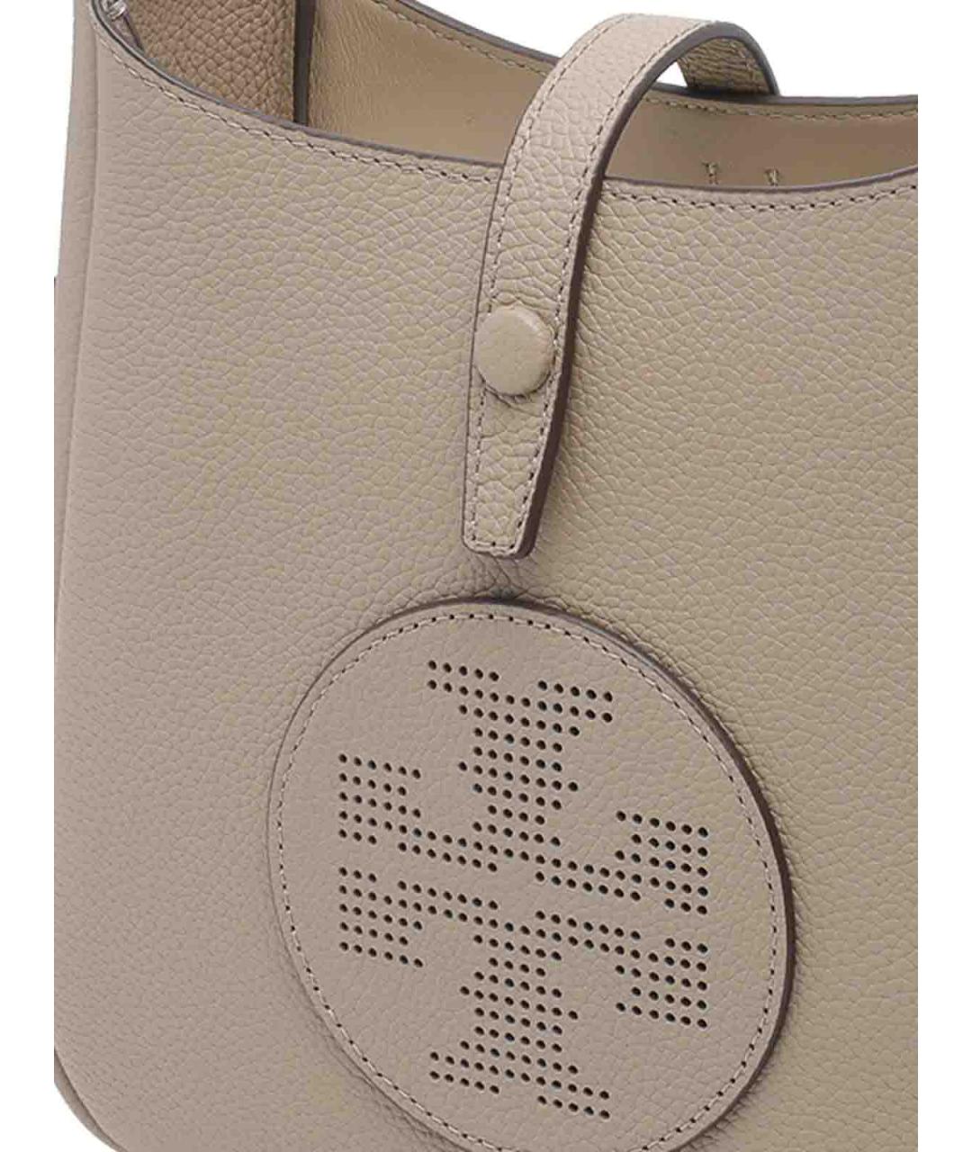 TORY BURCH Серая кожаная сумка через плечо, фото 4