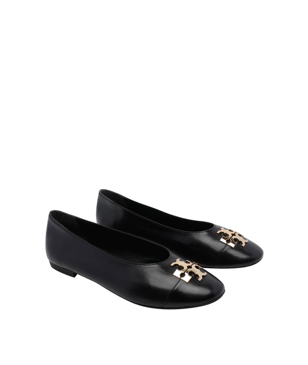 TORY BURCH Черные кожаные балетки, фото 2