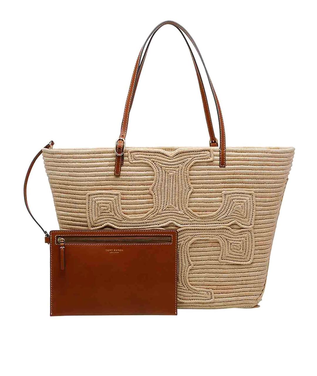 TORY BURCH Бежевая плетеная сумка тоут, фото 4