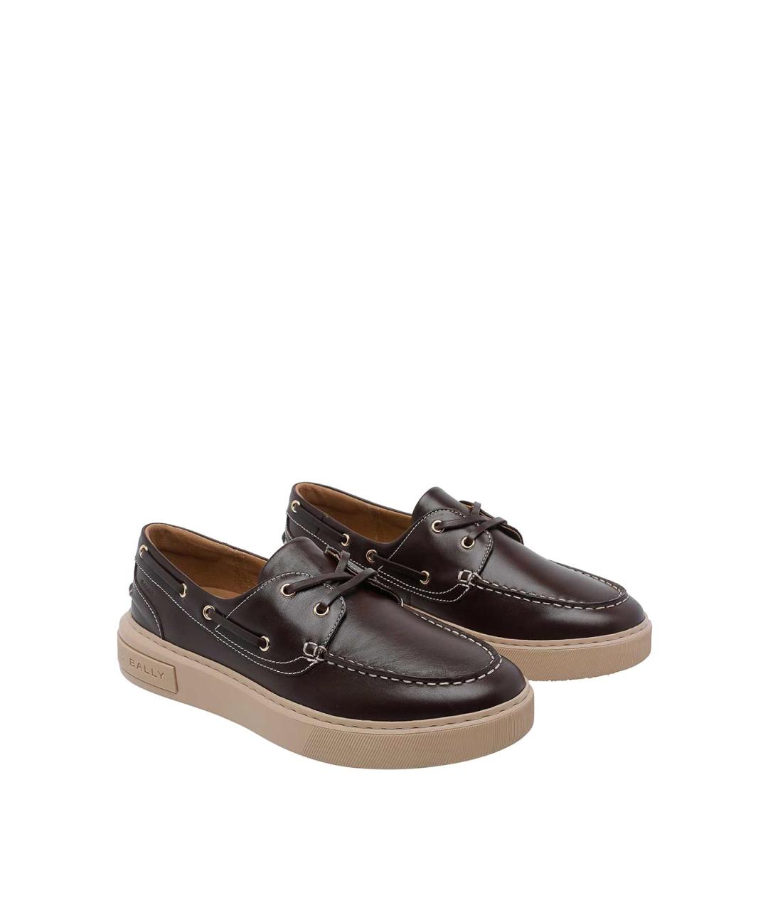 BALLY Коричневые кожаные слипоны, фото 2