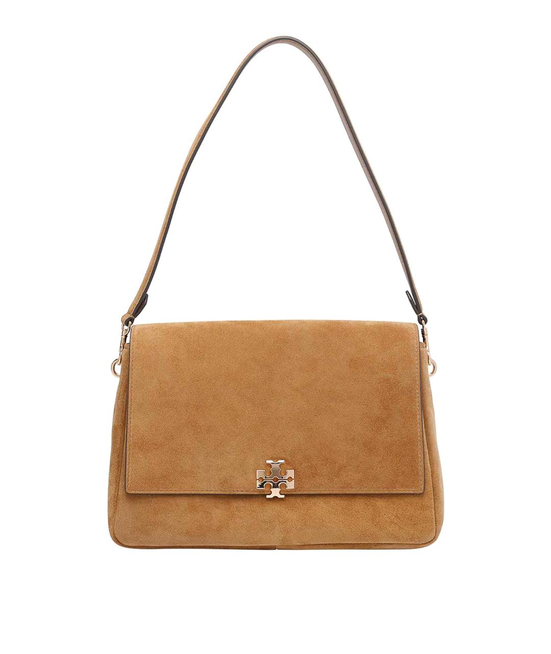 TORY BURCH Коричневая замшевая сумка через плечо, фото 1